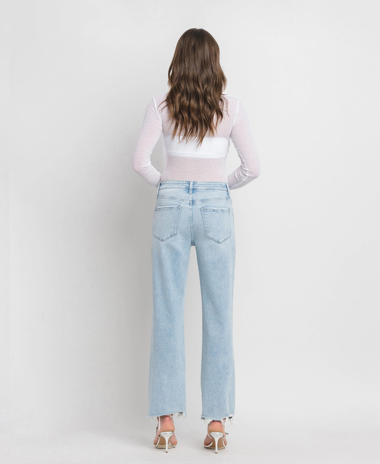 High Rise Slim Wide Jeans