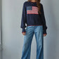 Knit Sweater Crew American Flag Pullover