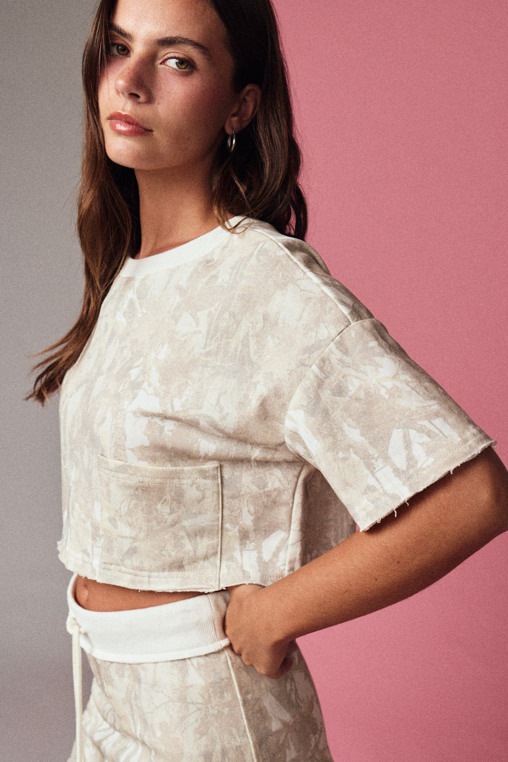 Textured Crop Top and Mini Skirt Set
