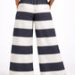 Elastic Waist Wide Stripe Pants