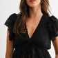 Lace Ruffled Semi-Sheer Blouse