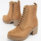 Combat Boots with Block Heel