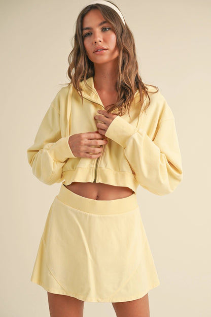 Mineral Wash Oversized Crop Hoodie