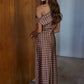 Woven Polyester Satin Polka Dot Cowl Neck Maxi Dress