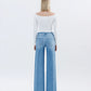 High Rise Raw Hem Extreme Wide Jeans