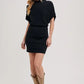Mock Neck Dolman Sleeved Knit Sweater Mini Dress