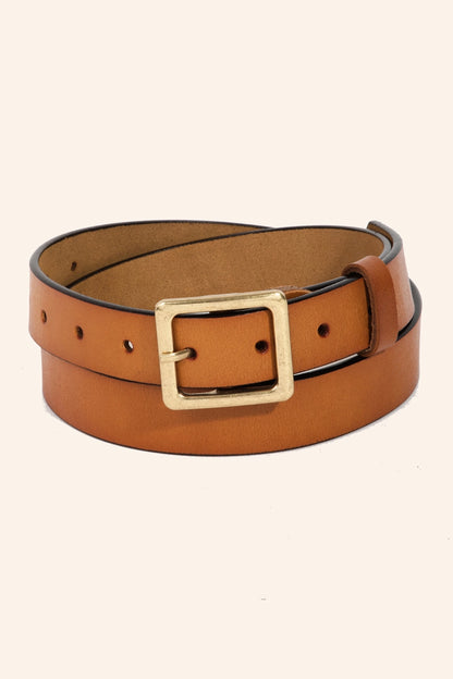 Leather Square Buckle Belt