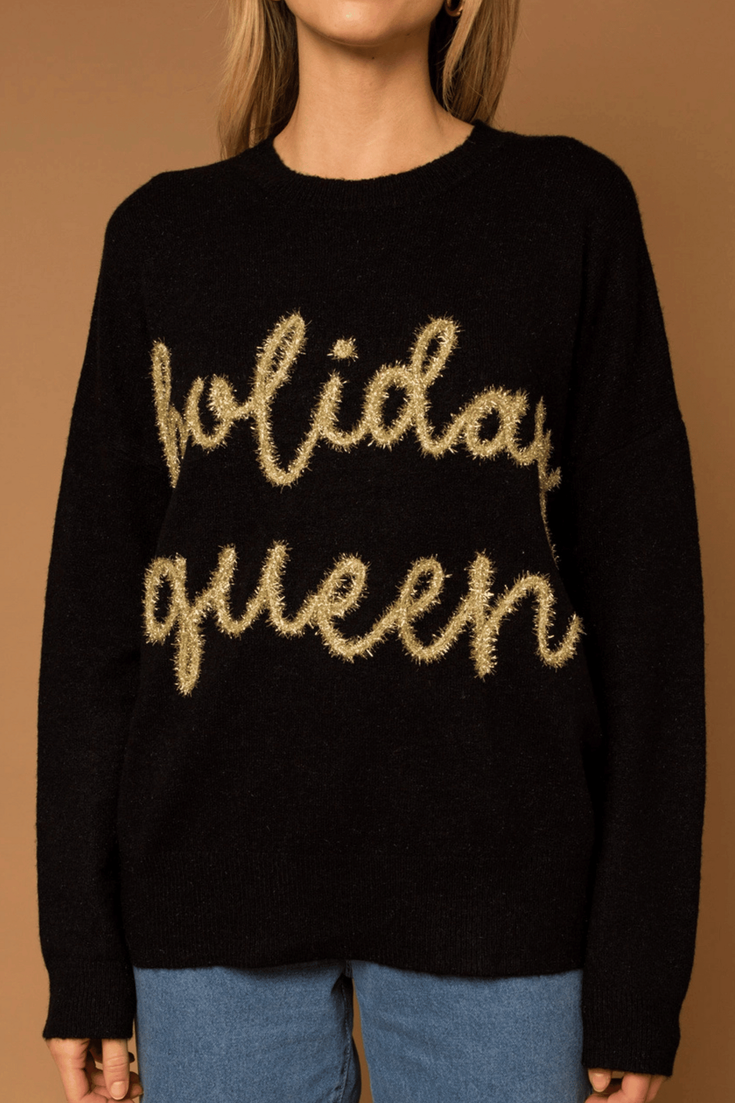 HOLIDAY QUEEN Tinsel Knit Sweater