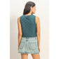 Basket Weave V-Neck Sleeveless Vest