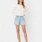 High Rise Light Wash Carpenter Shorts