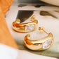 Aliénor 18K Gold Non-Tarnish Cz Classic C Hoop Earring