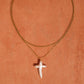 Aurise 18K Gold Non-Tarnish Freshwater Pearl Cross Necklace