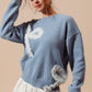 Big Ribbon Ruffled Trimmed Sweater Top