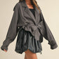 Cropped Light Weight Belted Trench Coat