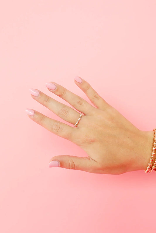Lauren Beaded Band in Silver