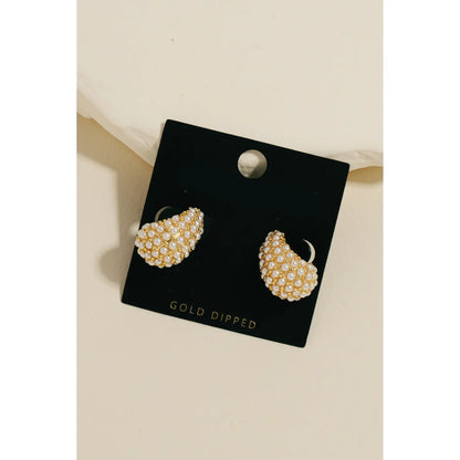 Gold Dipped Pave Tear Huggie Earrings
