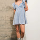 Ruffle Embellished Denim Dress