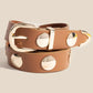 Metallic Disc Studded Vegan Leather Belt
