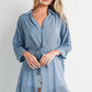 Tie-Front Dophin Hem Tunic Shirt