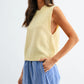 Open Back Knitted Sleeveless Sweater Vest