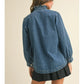 Stitch Detail Ruffled Denim Jacket