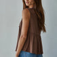 Knit Rayon Spandex Jersey Round Neck Sleeveless Top