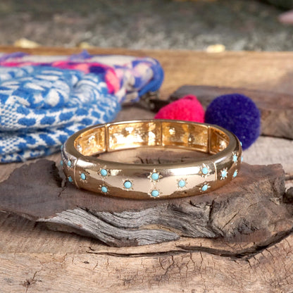 Gold-Tone Eternity Stretch Bangle