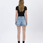 High Rise Boyfriend Denim Shorts