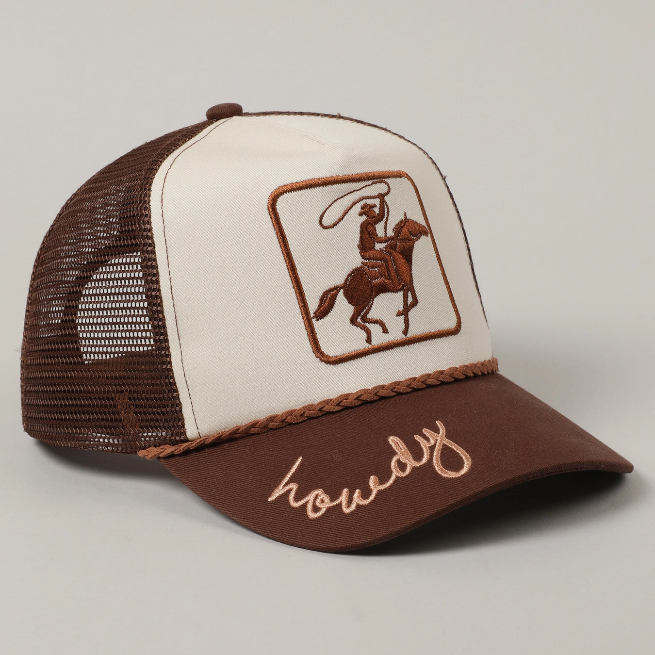 Cowboy Image Howdy Text Embroidery Foam Hat