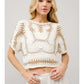 Crochet Metallic Thread Knitted Crop Top