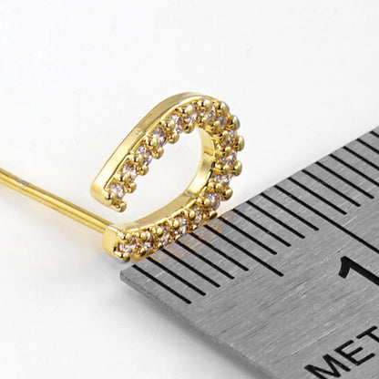 Cz Gold-Dipped Rhinestone Horseshoe Earring