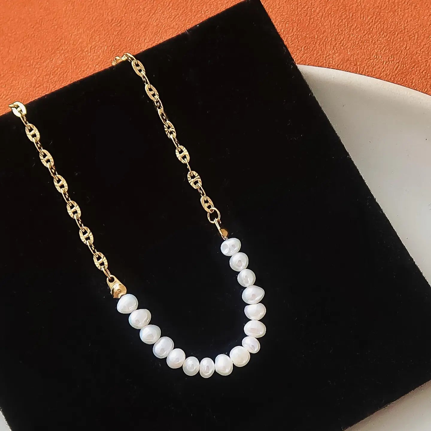 Margaux 18K Gold Non-Tarnish Freshwater Pearl Chain Necklace