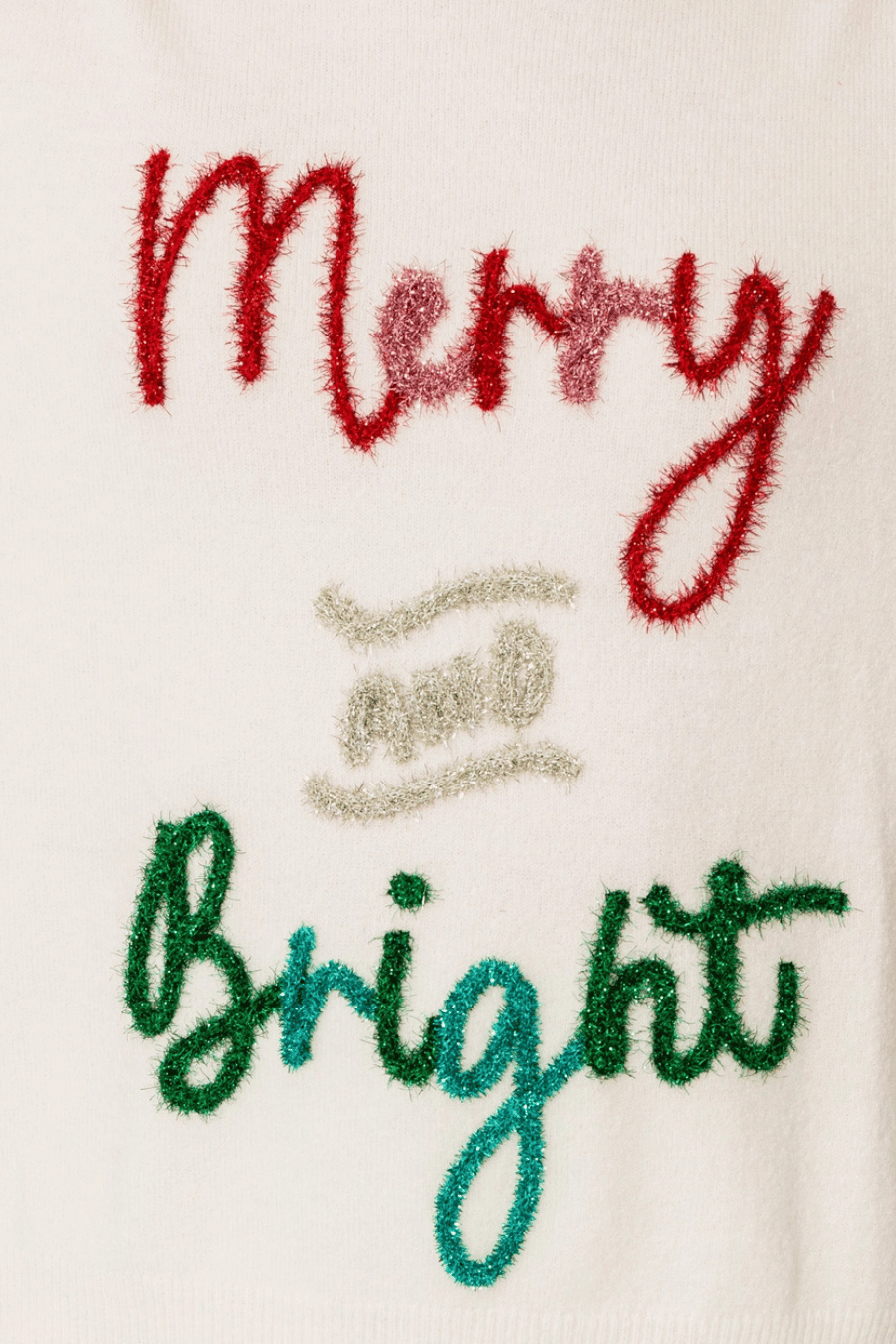 MERRY & BRIGHT Tinsel Holiday Sweater