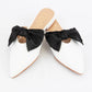 Satin Bow Decor Pointed-Toe Slip-On Mule