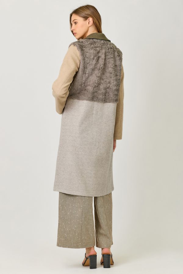 Color Blocked Long Coat