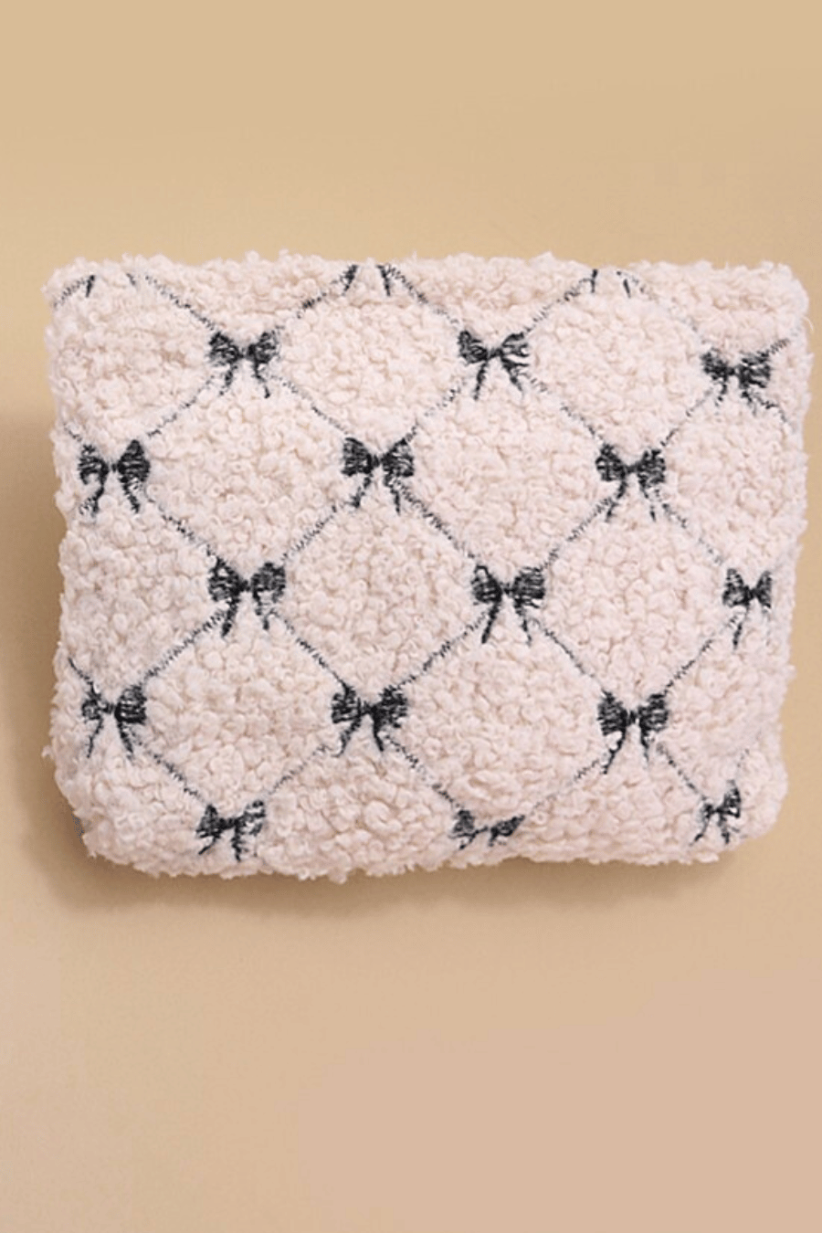 Sherpa Embroidered Bow Pouch