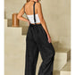 Light Wash Frayed Exposed Seam Wide Leg Denim Overall