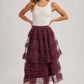 Romantic Ruffle Tiered Tulle Midi Skirt