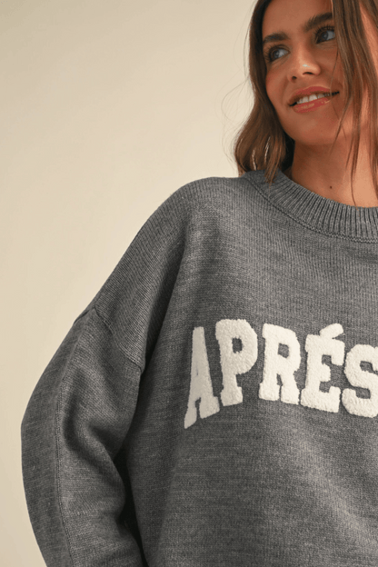 Apres Ski Letter Front Sweater Top