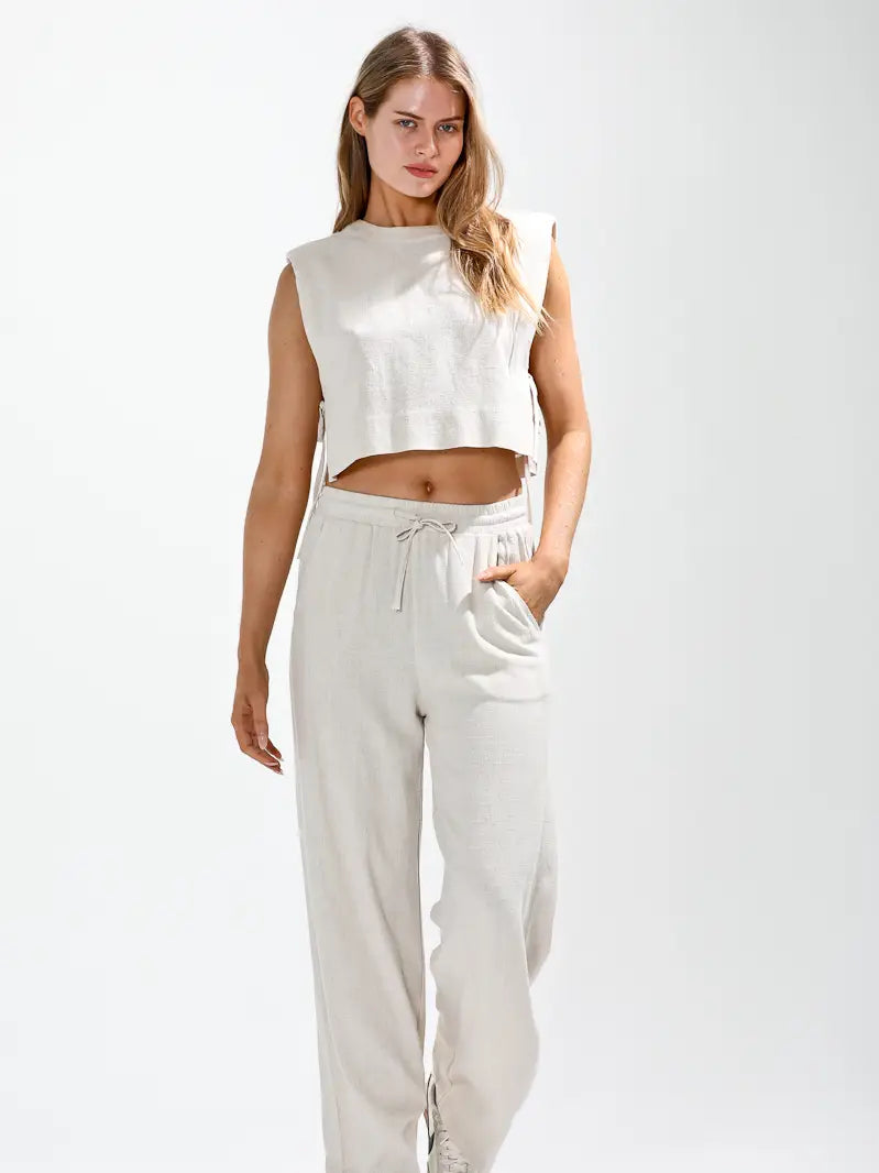 Elastic Waist W/Drawstring Loose Fit Pants