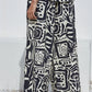 Woven Rayon Nylon Tribal Print Wide Leg Pants