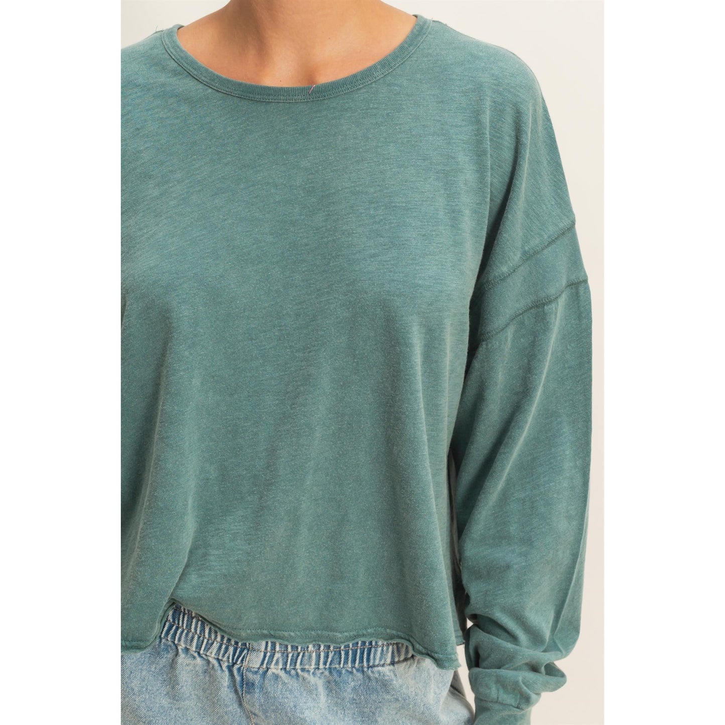 Cross Detail Open Back Long-Sleeve Top