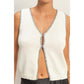 V-Neck Vest with Blanket Stitch