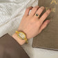 Vintage Gold Oval Bracelet Quartz Watch