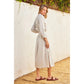 Pinstriped Belted Maxi Shirt Dress