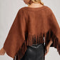 Western Bohemian Suede Fringe Cape