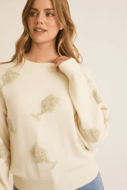 Champagne Tinsel Knit Sweater