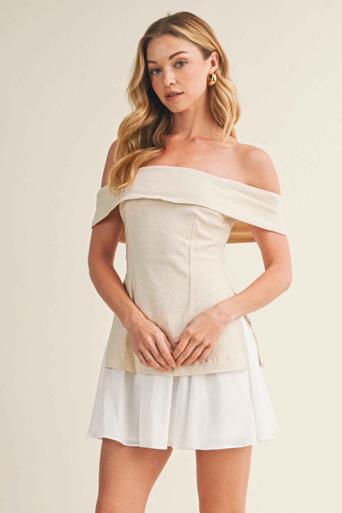Off Shoulder Twofer Dress