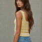 Knit Striped Seamless Padded Tank Top