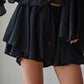 Woven Rayon Nylon Layered Skort